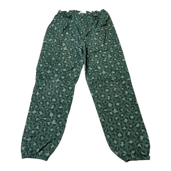 Boden Green Cheetah Animal Print Cargo Side Pocket Joggers Girls size 10Y - Picture 1 of 13